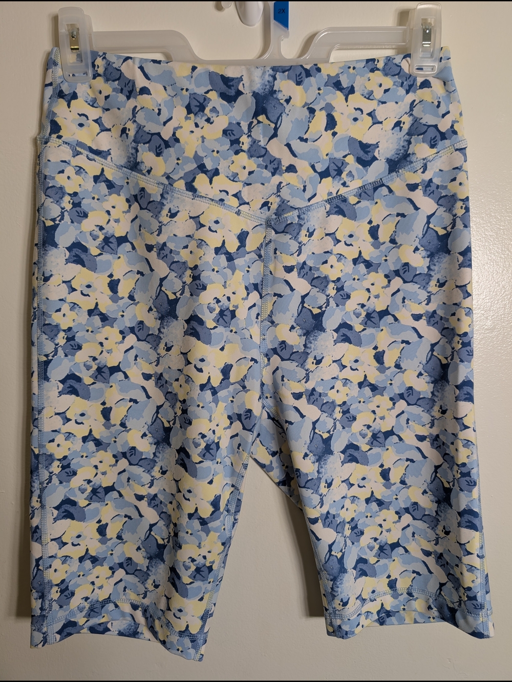 ZELOS Blue & Cream Floral Bike Shorts
